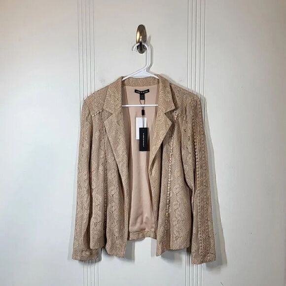 Cable & Gauge Jackets & Blazers - Cable & Gauge Tan Lace Jacket